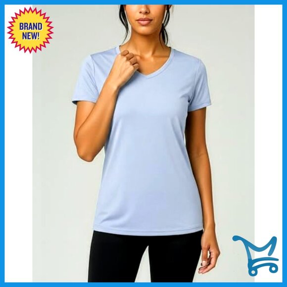 5-Pack Women's Dry-Fit V-Neck Workout Tees, Relaxed Fit, XS-3X - Picture 3 of 7